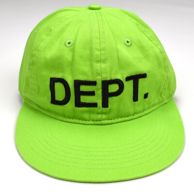 GALLERY DEPT. cap キャップ NWT Gallery Dept. Lime Green DEPT Logo Embroidered Snap Back Hat