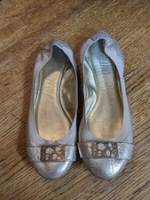 Coach Dora Gold Women's Leather Ballerina Flats No Size-10 " long Bling Lovely