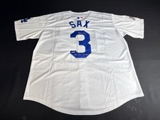 Steve Sax Signed Los Angeles Dodgers Custom Jersey '86 Silver Slugger' PSA