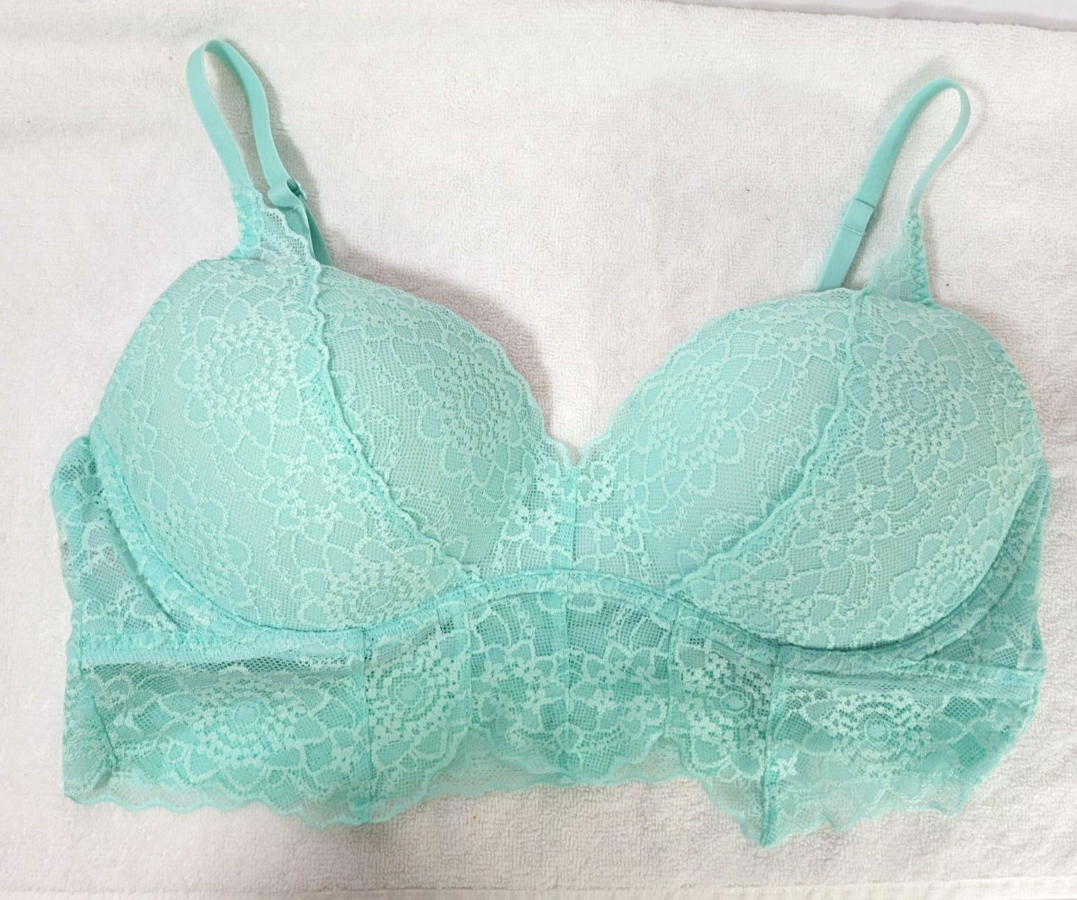 Sujetador Bralette Rosa Victoria's Secret Push Up Acolchado Encaje Talla Grande 32 B o C-image