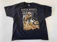 GARTH BROOKS World Tour 2014-15 T Shirt Black Size XL Hanes Short Sleeve
