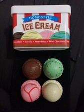 Melissa  Doug Homestyle Ice Cream Box 4 Scoops Toy B3