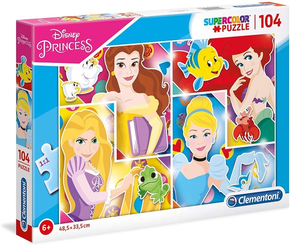 Clementoni Supercolor Puzzle Disney Princess 104 Teile Made In Italy-image