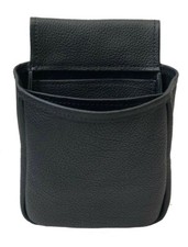 Genuine LEATHER SHOTGUN SHELL POUCH Skeet Sporting Clays Trap - USA MADE - BLACK