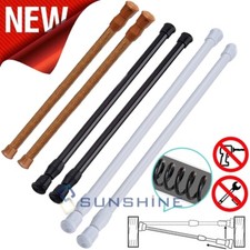 23-43in. Spring Tension Shower Curtain Rod, White, Adjustable Length for Kitchen