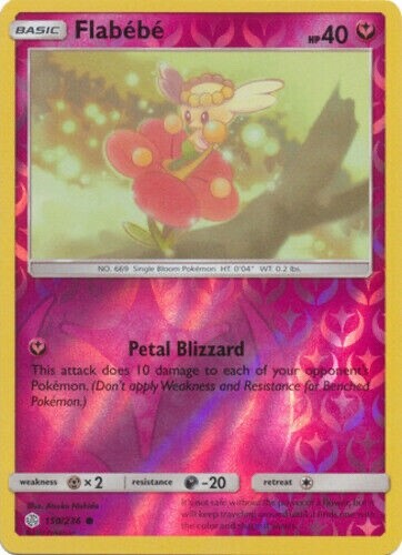 Pokemon - Flabebe - 150/236 - Cosmic Eclipse - Reverse Holo Rare - NM/M