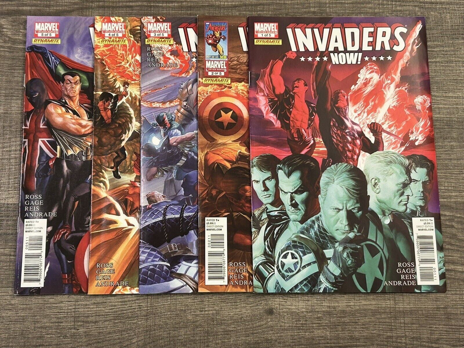 Invaders Now #1-5 COMPLETE SET (Marvel Comics Dynamite Crossover 2010)