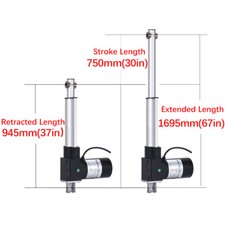 6000N 1320lbs 12V Heavy Duty Linear Actuator 2" - 40inch 1000MM Stroke Electric