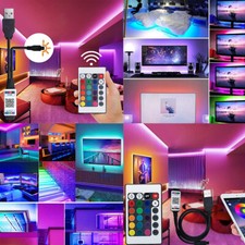 US 1 Pack 5V USB LED Strip Lights TV Back Light 5050 RGB Colour With Remote