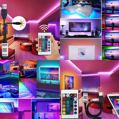 US 1 Pack 5V USB LED Strip Lights TV Back Light 5050 RGB Colour With Remote