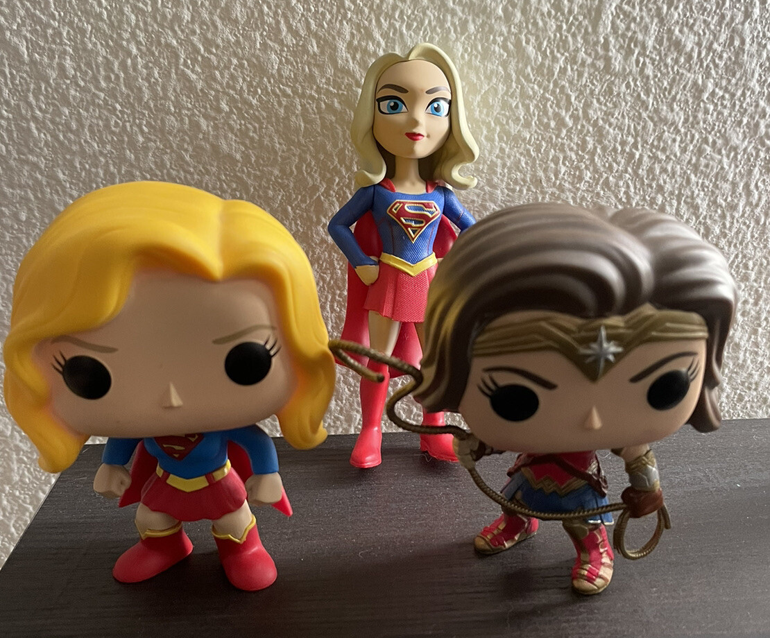 Supergirl &Amp; Wonder Woman Funko Pop Lot Heroes Dc Comics Vinyl Figure