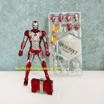 IN STOCK ZD Iron Man Mark V MK5 W/Suitcase MOvable Figure Toy