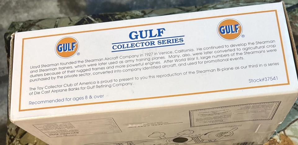 Gulf Collector Series Airplane Bank #3 Bi plane, Limited Edition - Image 2 of 4