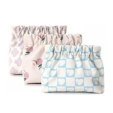 Small Pouches for Purse, 3pcs Portable Mini Makeup Bag, No Zipper Self-closin...