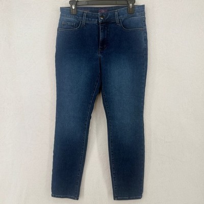 NYDJ Alina Legging Jeans Women 8P Blue Dark Wash Lift Tuck Skinny Stretch Denim