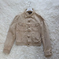RRL Denim Trucker Jacket Cotton Beige Men's Size M Made in USA Pre-Owned