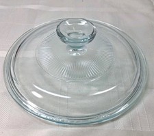 VTG Pyrex Lid G5C Ribbed on Top Round Replacement Lid Great Condition Lightblue