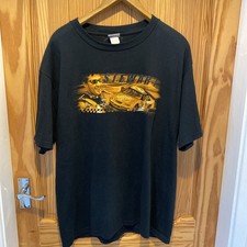 Vintage Tony Stewart NASCAR Double Sided Print Tee Home Depot Black Size Large