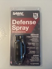 SABRE 3 in 1 Defense Pepper Spray with Tear Gas UV Marking Dye Twist-Lock