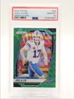 JOSH ALLEN 2024 PANINI PRIZM FOOTBALL GREEN WAVE BILLS PSA 10 Q0004