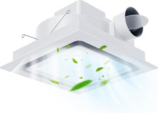 12" Ultra Quiet Bathroom Exhaust Fan with 6500K LED Light, 1.0 Sone 120 CFM, 10X