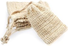 Natural Sisal Soap Saver Bags Zero Waste Mesh Pouches for Bar Soap 5 Pack