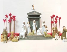 Willow Tree Nativity Figures Set Statue Hand Painted Decor Xmas Christmas Gift