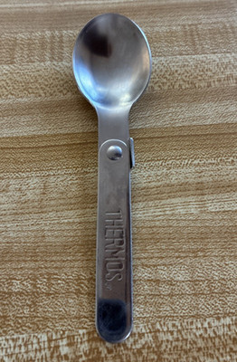 Thermos Stainless Steel Folding Spoon Metal Compact Travel Camping Utensil