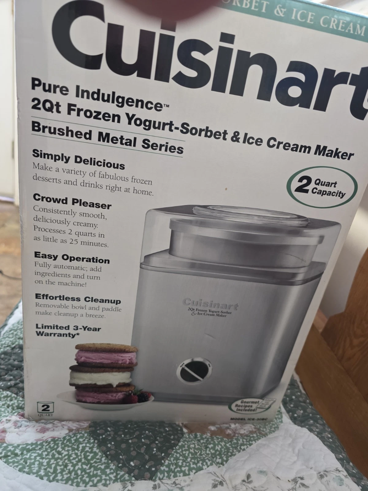 Cuisinart ICE-30BC 2Qt Ice Cream Maker New In Box Pure Indulgence
Opens in a new window or tab