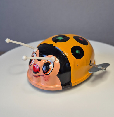 Vintage Blech Aufzieh Marienkäfer Käfer Marienkäfer Japan Spielzeug funktioniert