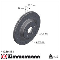 2X Zimmermann 400.3661.52 Bremsscheibe FüR Mercedes Benz S Klasse W221 C216