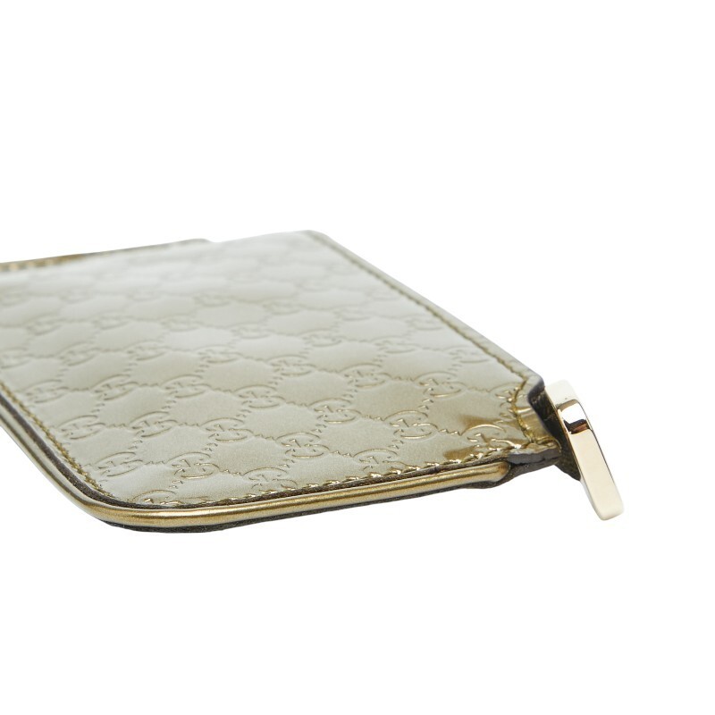 Gucci Micro Gucci Shima Coin Case 233133 Gold Patent Leather For Women GUCCI Use thumbnail 4