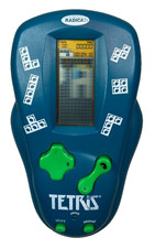 Tetris Handheld Electronic Game Blue with Green Buttons 2000 Radica Tested Works