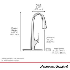 American Standard 4902330.002 Pull-Down Faucet 1.5 GPM Polished Chrome
