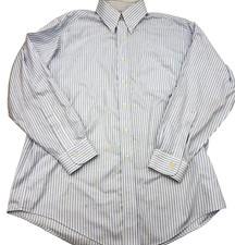 Brooks Brothers Shirt Mens XL Light Blue-White Stripe Non-Iron Supima Cotton L/S