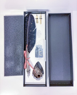 Trustela Calligraphy Dip Pen Set Oblique Holder 3 Nibs Ink Writing Kit New