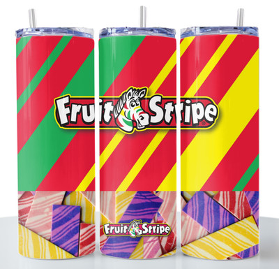 Fruit Stripe Gum 20oz Skinny Tumbler Cup Insulated Stainless Steel