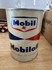 Rustic Vintage 1 Qt Mobil MobilOil Motor Oil Tin Can Pegasus Advertising FULL