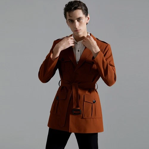 Hunting Suit Men New Autumn Top Casual Suit Jacket Retro Business Slim Overcoat - Picture 21 of 22