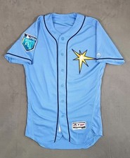 Camiseta deportiva TB Rays MLB auténtica emitida por el jugador #61 Hunter Wood entrenamiento de primavera 18 40
