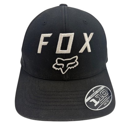 Fox Racing Hat Black Flexfit 110 Snapback Trucker Cap Logo Moto MX