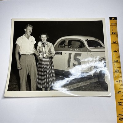 Vtg 1950s Charlie Buckner 15 Ford Stock Car Dirt Track Racing Trophy Photo 8x10