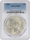 1935 Peace Silver Dollar MS63 PCGS