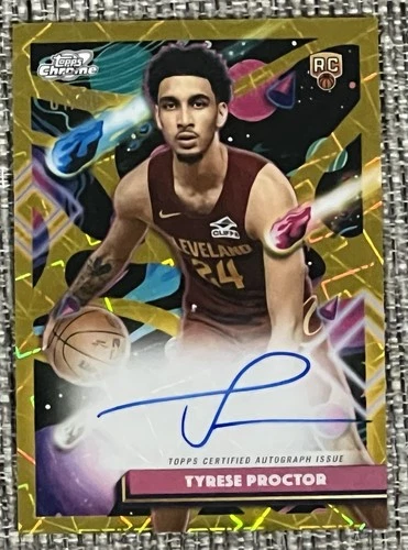 2025-26 Topps Cosmic Chrome Autographs Tyrese Proctor #CCA-TP Gold 1/50 (AU, RC)