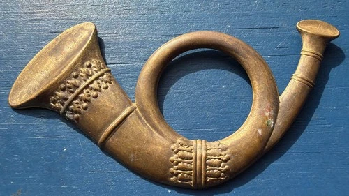 Original Civil War Infantry Brass Bugle Hat Insignia