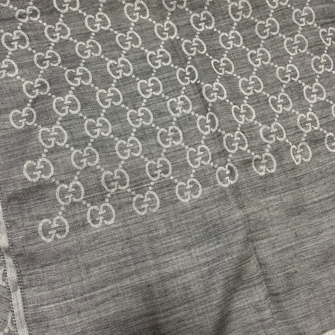 Gucci GG Logo Pattern Reversible Gray Cashmere Sc… - image 2