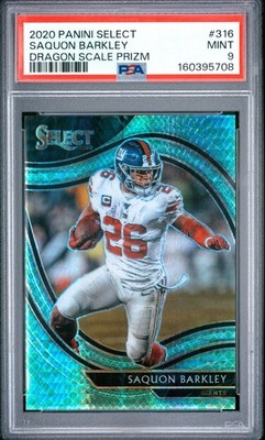 Saquon Barkley 2020 Select #316 Field Level Dragon Scale Prizm /67 PSA 9 MINT