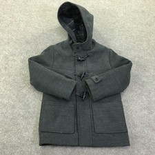 Rothschild Duffle Coat Kids 5 Gray Wool Blend Hooded Toggle Pockets Lined Winter