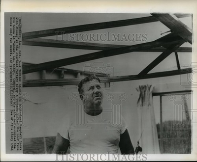 #ad 1964 Press Photo Hurricane Hilda Levi Campbell at damaged home in Kenner La $24.99