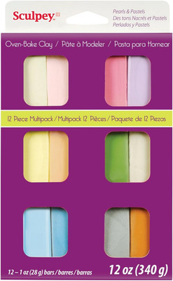 III  12 Pastel Colors of Polymer Oven-Bake Clay, Non Toxic 12 Oz., Great for Mod